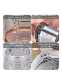 Generic 2-Piece Stainless Steel Tea Infusers Silver 2x2x1.3inch  - Image 5