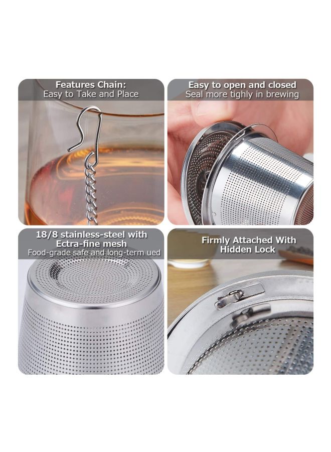 2-Piece Stainless Steel Tea Infusers Silver 2x2x1.3inch  - Image 5