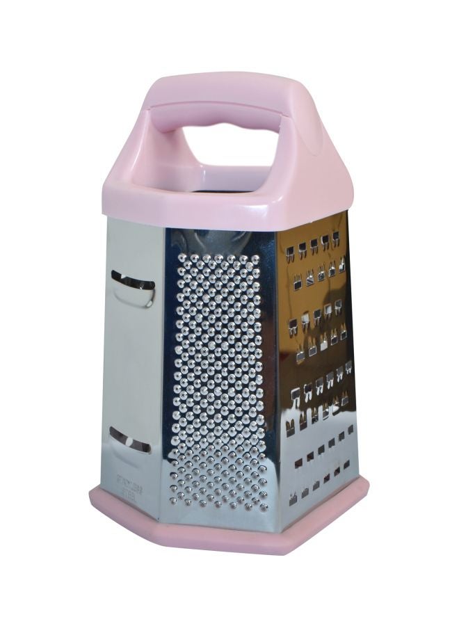 6-Sided Stainless Steel Grater Silver/Pink
