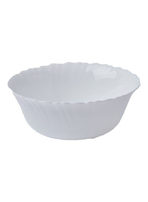 Glass Serving Bowl White 18centimeter