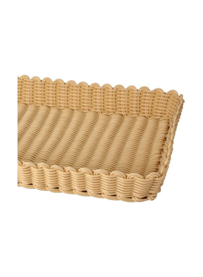 Home Box Polypropylene Rectangular Serving Basket Beige  - Image 2