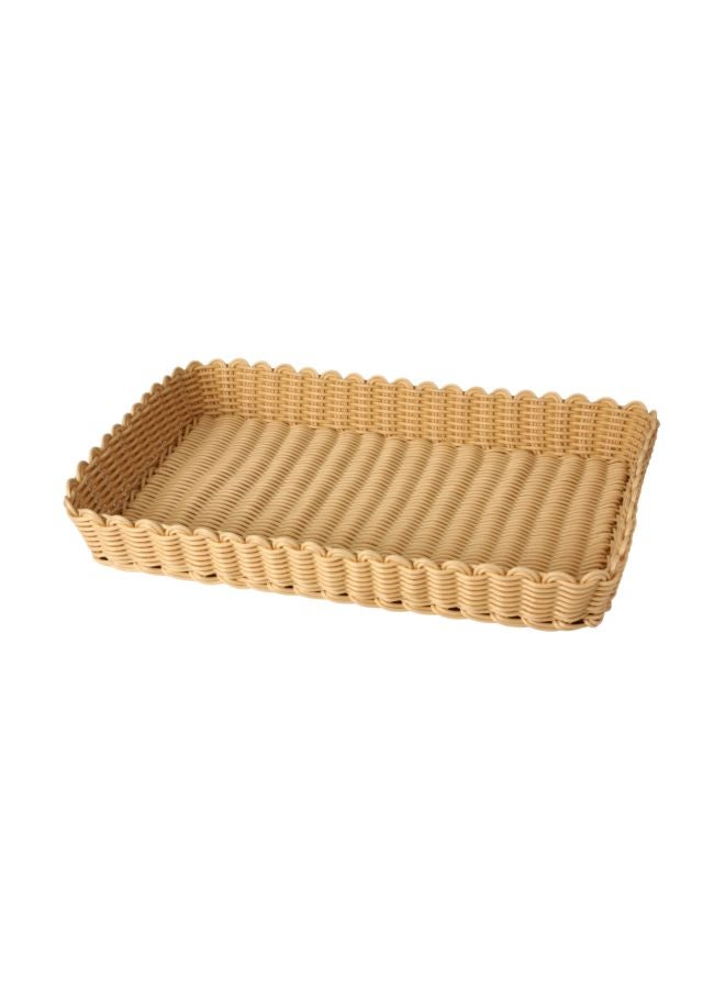 Home Box Polypropylene Rectangular Serving Basket Beige  - Image 1