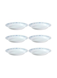 Corelle 6-Piece Livingware Rimmed Soup Plate Set White/Provincial Blue 21.6x21.6x3cm  - Image 1
