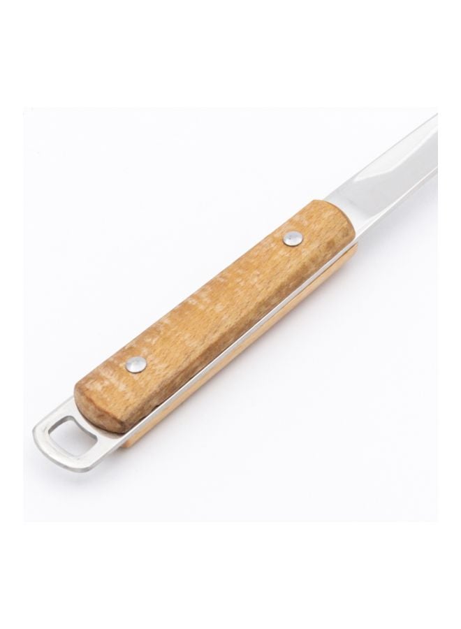 Stainless Steel Skimmer Spoon Silver/Brown 34x9.5x2cm  - Image 4