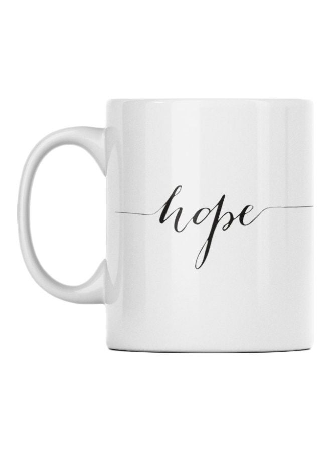 Atiq Hope Printed Ceramic Mug White/Black 350ml