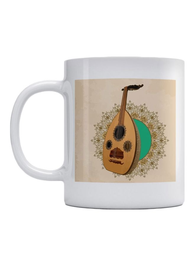 Oud Printed Ceramic Mug Brown/Beige/White