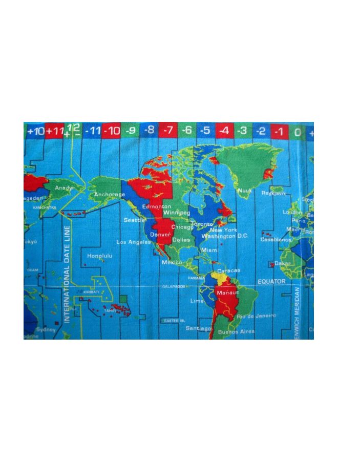 Printed Beach Towel Blue/Red/Green 30x60inch - Image 2