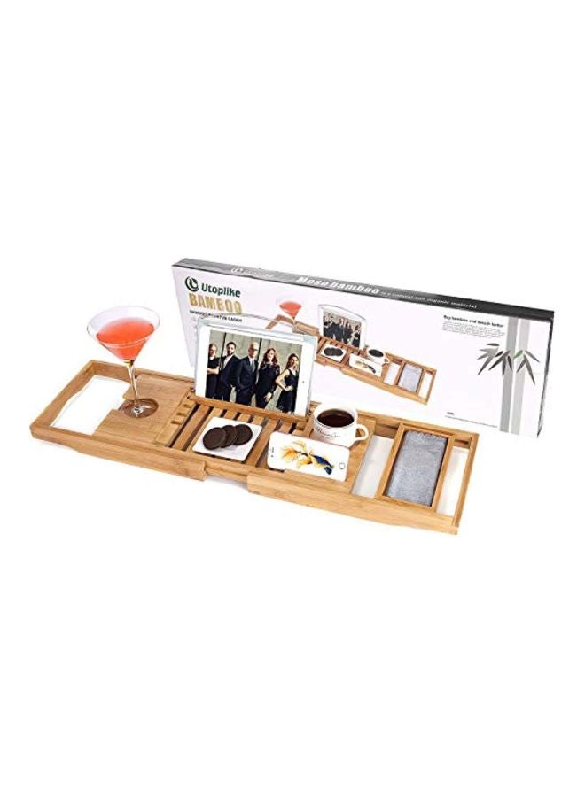 Utoplike - Adjustable Bathtub Caddy Tray Beige 258.6x108x21inch - Image 1