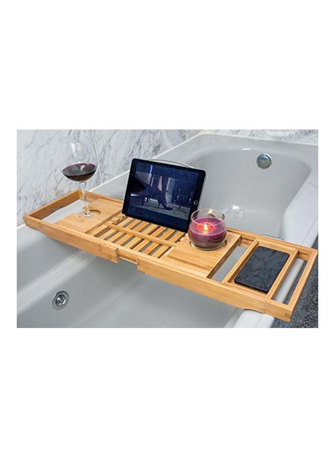 Utoplike - Adjustable Bathtub Caddy Tray Beige 258.6x108x21inch - Image 1