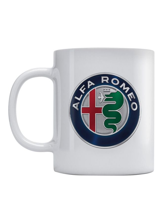 Atiq Alfa Romeo Logo Printed Mug White/Blue/Green 350ml