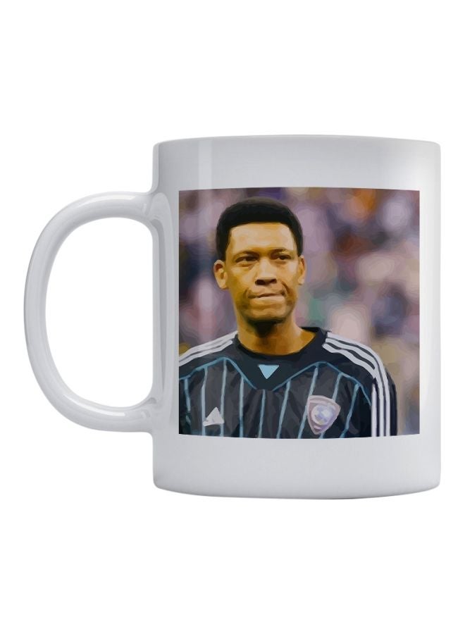 Mohammed Al-Deayea Printed Mug White/Black/Beige