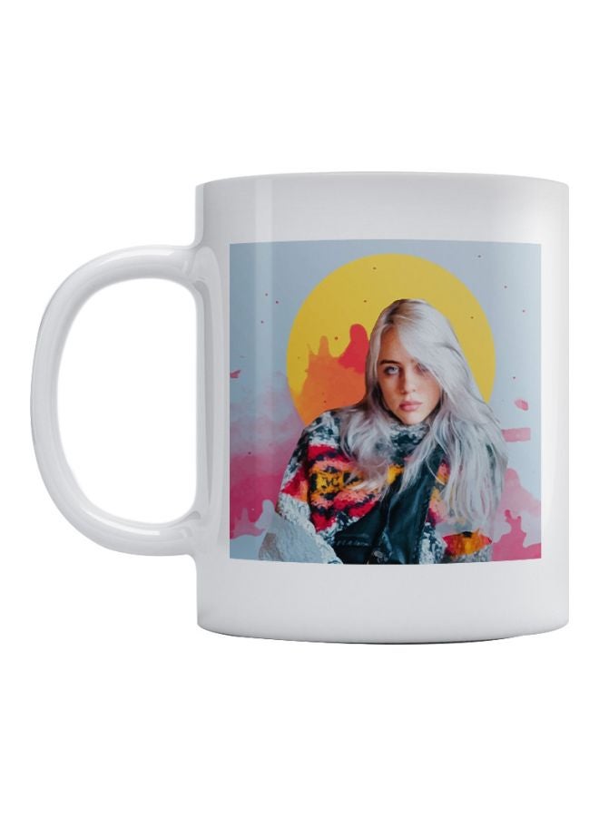 أتيك مج بطبعة لصورة بيلي إيليش أبيض/أصفر/أسود