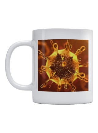 Corona Virus Printed Coffee Mug White/Brown/Yellow 350ml - v1585991360/N36470272A_1