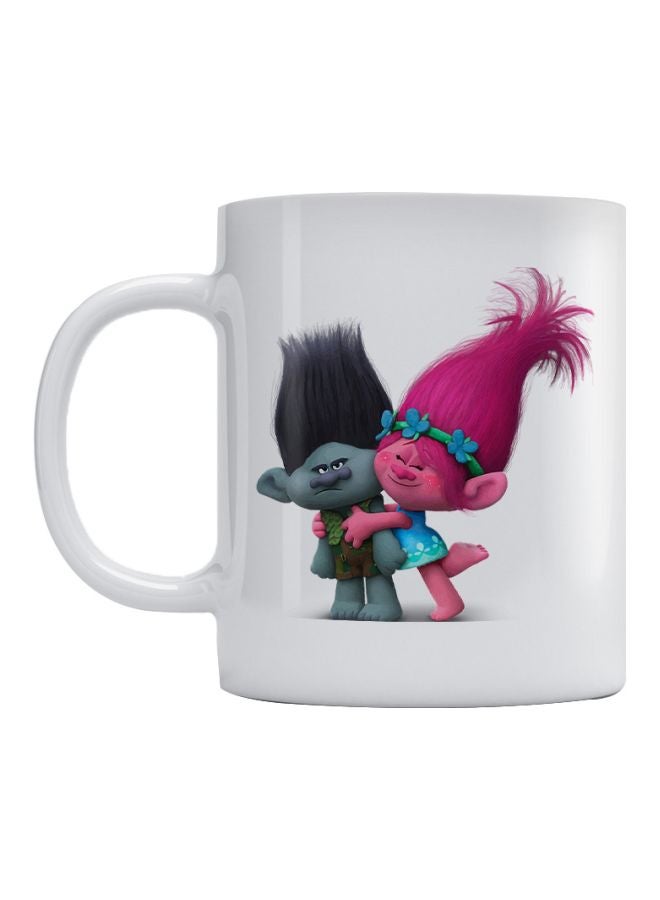 Trolls Printed Coffee Mug White/Pink/Black 350ml