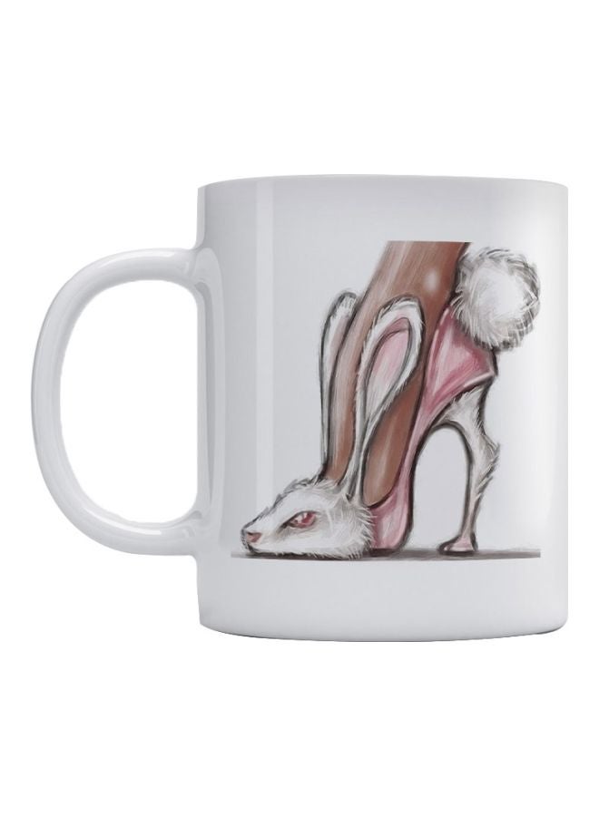Atiq Rabbit Shoes Printed Mug White/Brown/Pink
