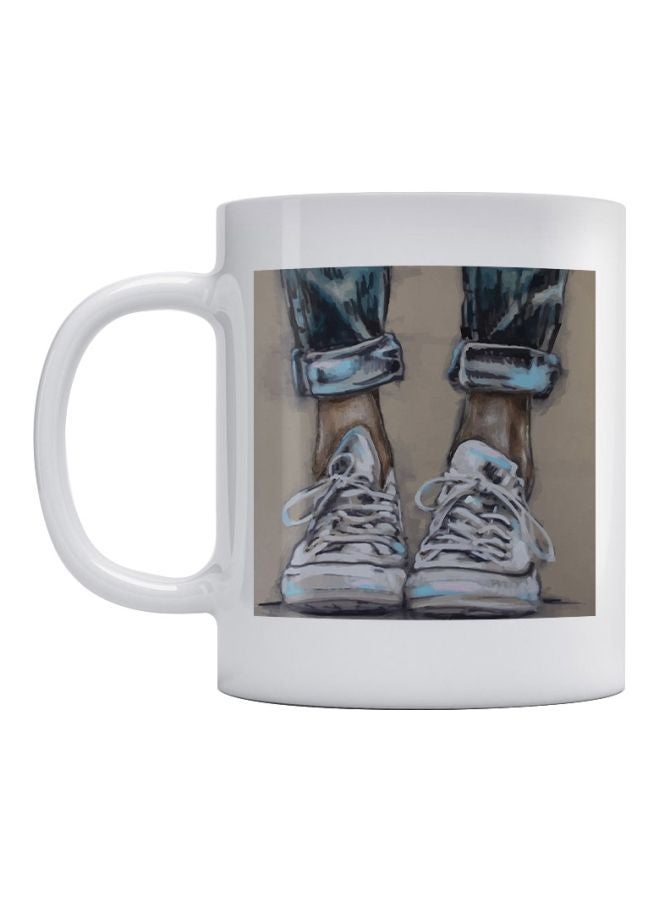 Atiq White Shoes Printed Mug White/Brown/Grey