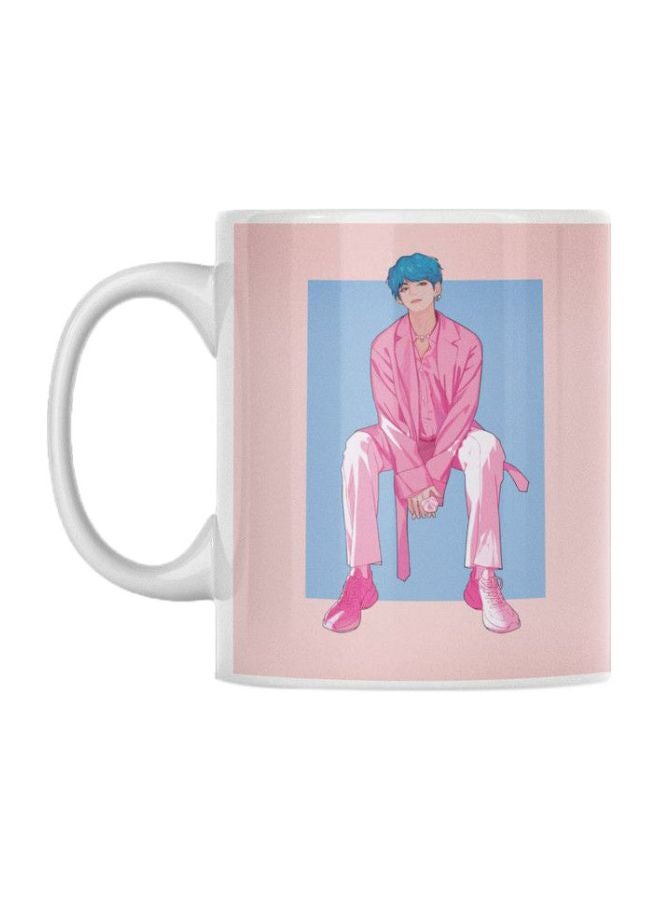 BTS Printed Coffee Mug White/Pink/Blue 350ml