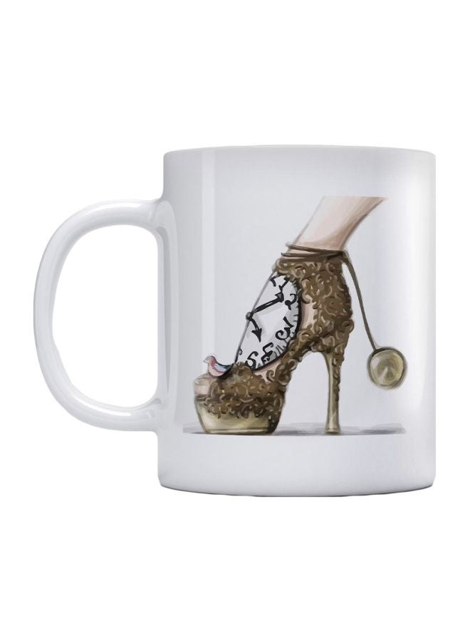 Atiq Watch Shoes Printed Mug White/Brown