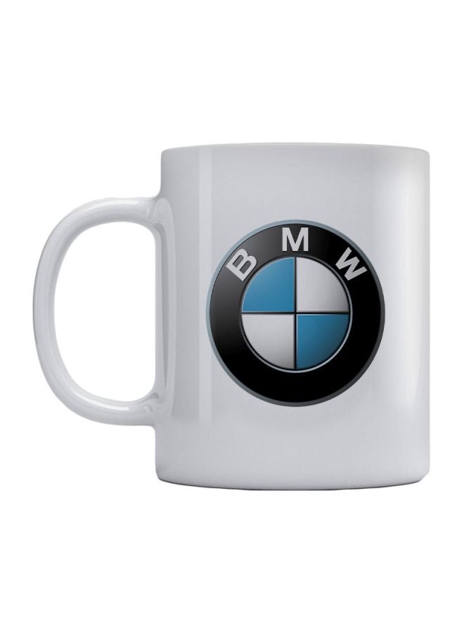 أتيك مج قهوة بطبعة شعار بي إم دبليو أبيض / أسود / أزرق 350ملليلتر