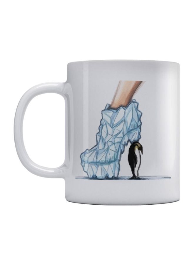 Atiq - Penguin Shoes Printed Mug White/Blue/Black - Image 1
