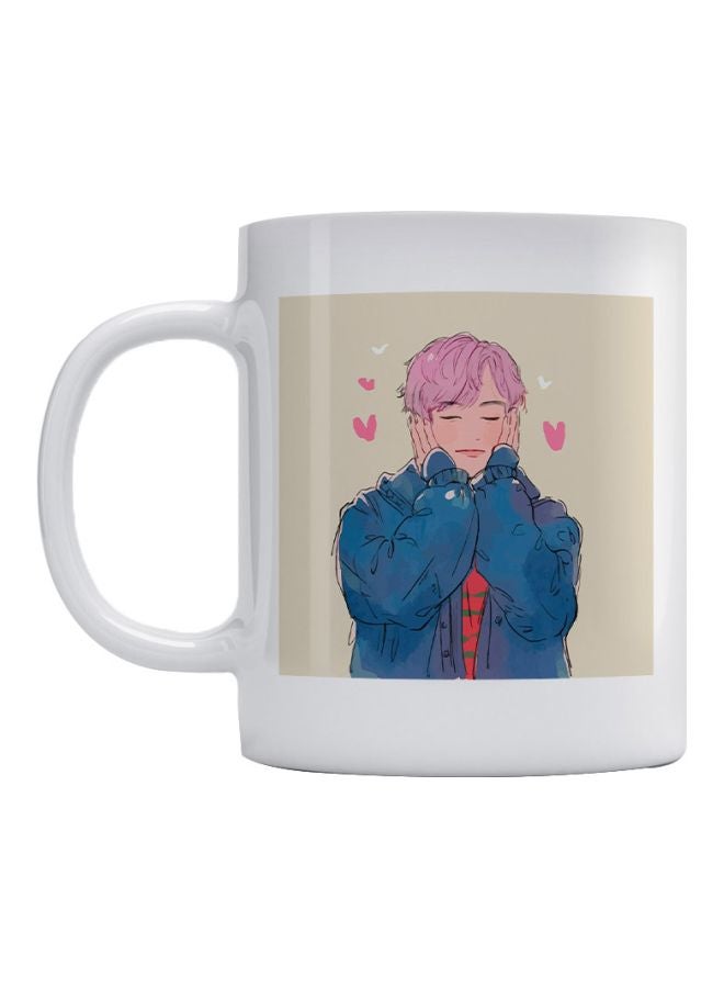Atiq BTS Squad Printed Mug White/Blue/Beige 350ml
