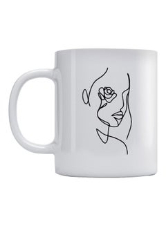 Atiq The Woman And The Rose Printed Mug White/Black 