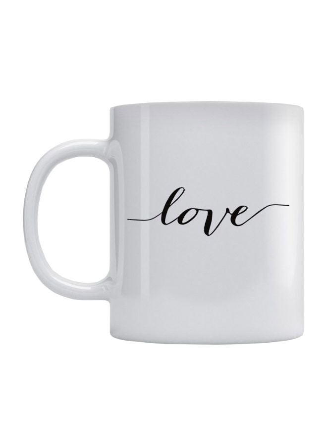 Atiq Love Word Printed Coffee Mug White/Black