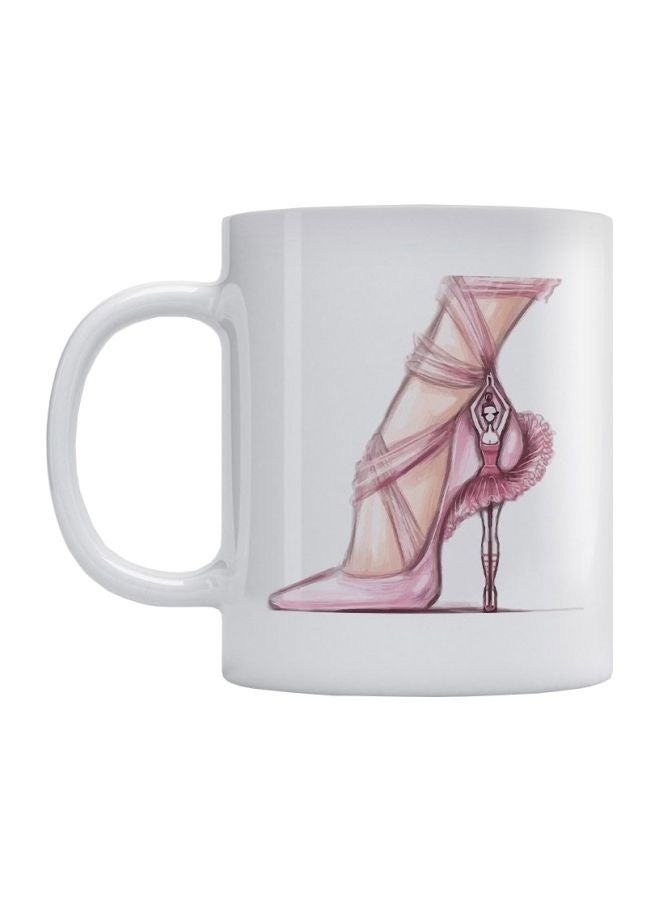 Atiq Ballerina Shoes Printed Coffee Mug White/Pink/Beige