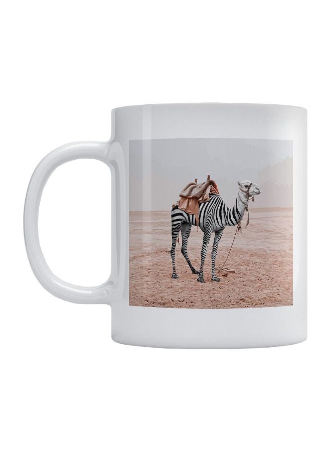 Atiq Camel Printed Mug White/Black/Brown