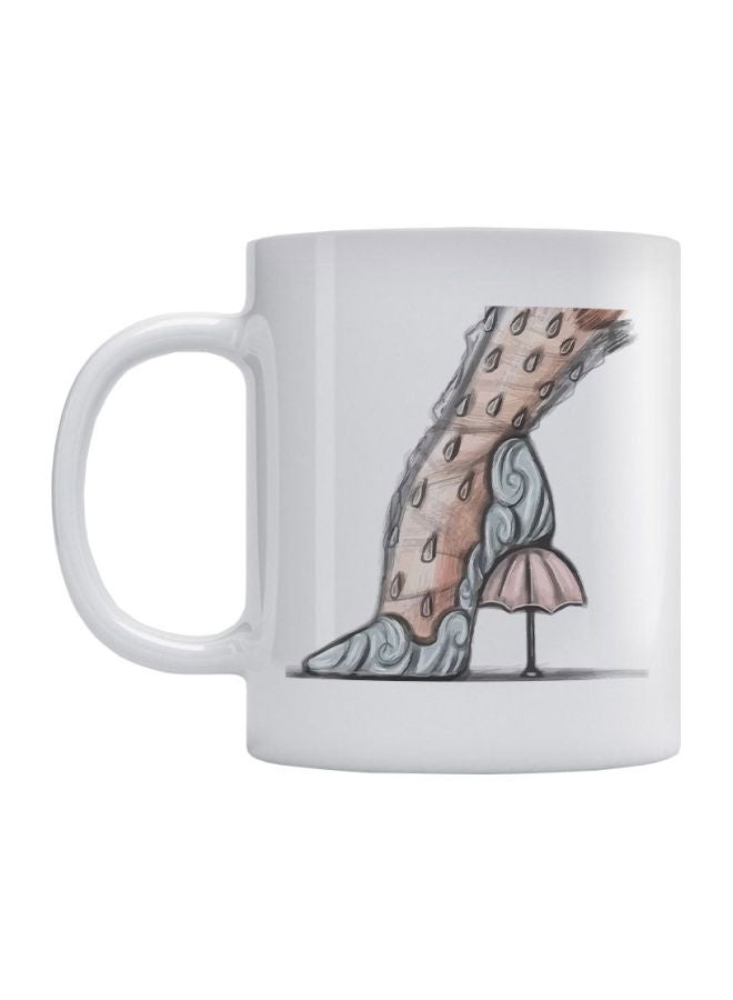 Atiq Umbrella Shoes Printed Mug White/Beige/Grey