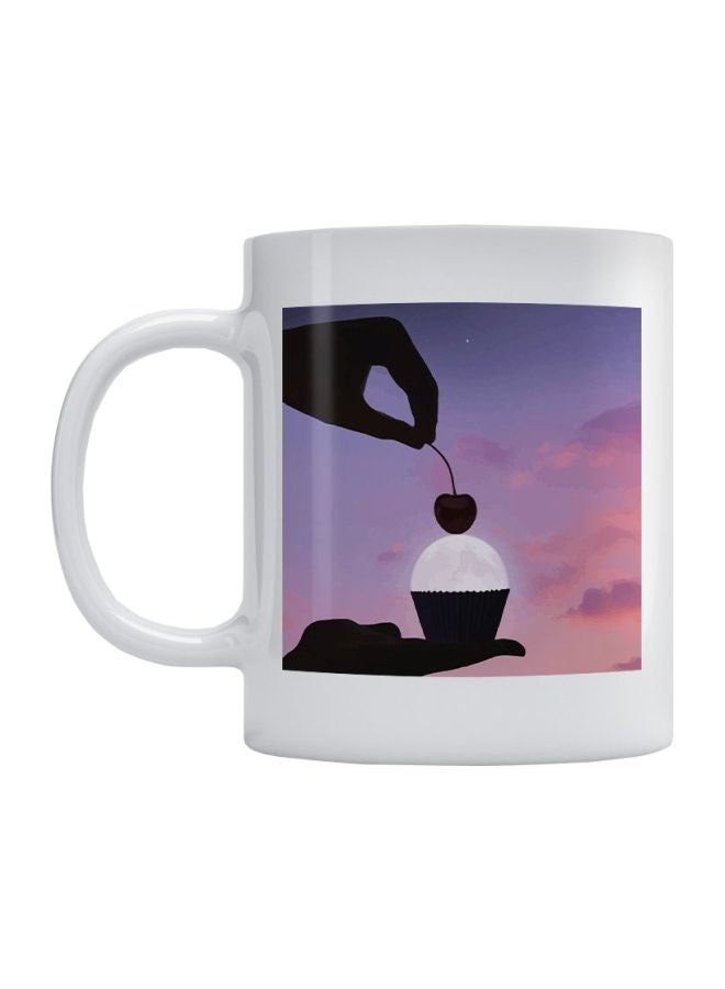 Cupcake Printed Mug White/Blue/Black