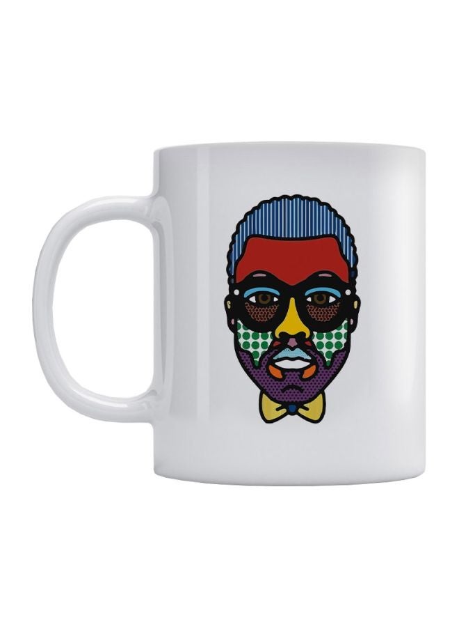 Atiq Kanye West Printed Mug White/Blue/Red 350ml 