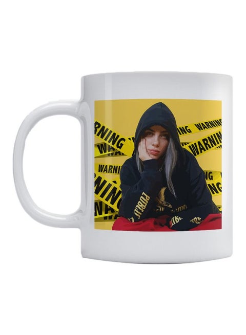Billie Eilish Printed Mug White/Yellow/Black 350ml