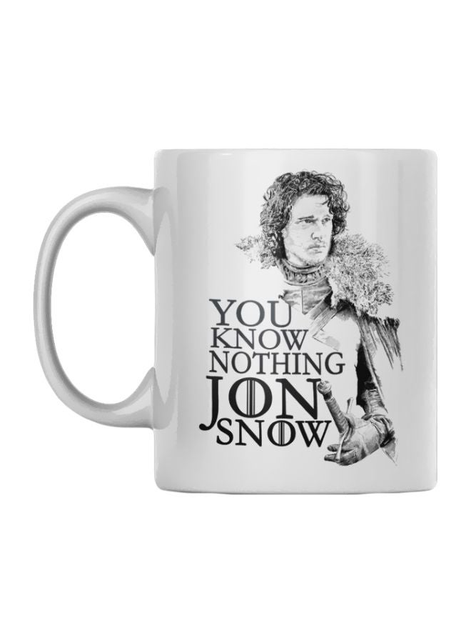 Atiq You Know Nothing Jon Snow Printed Mug White/Black 