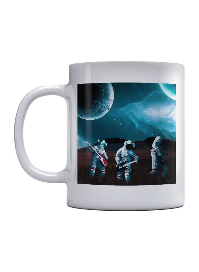 أتيك مج قهوة بطبعة رواد فضاء أبيض/أزرق/بني 350ملليلتر