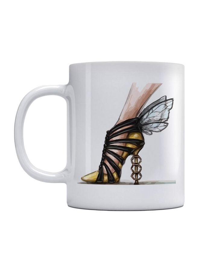 Atiq Beehive Shoes Printed Mug White/Yellow/Black