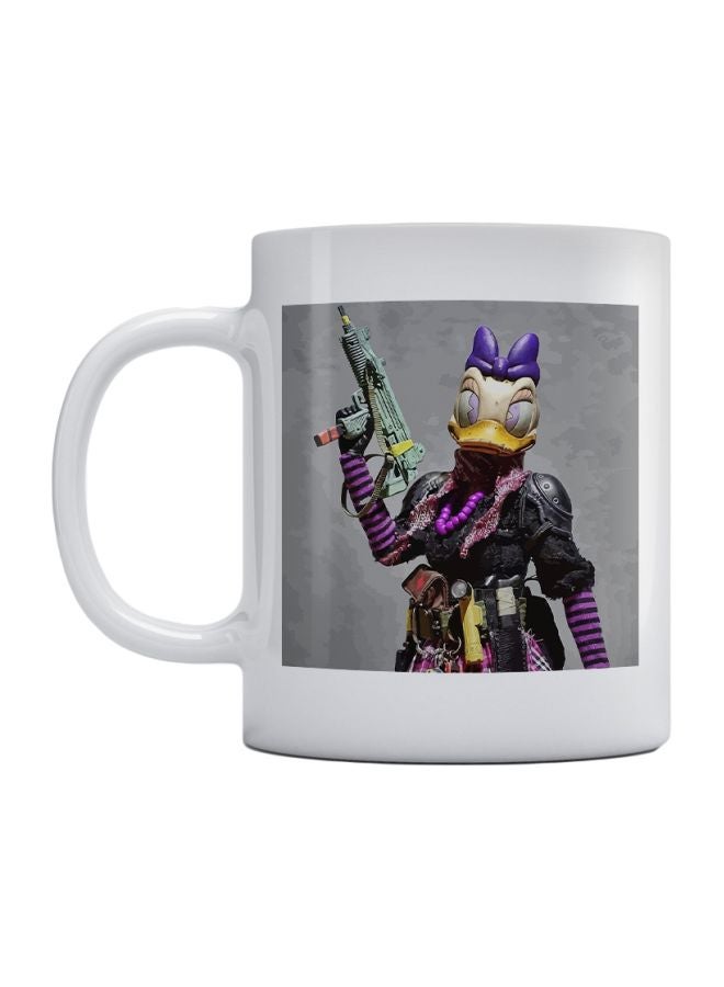 أتيك مج قهوة مزين بطبعة شخصية بطوطة أبيض/ أرجواني/ رمادي