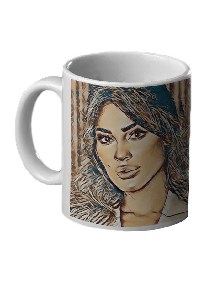 Nadine Nassib Njeim Printed Mug White/Grey/Brown