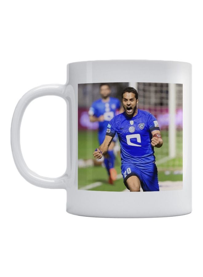 Yaser Al-Qahtani Printed Ceramic Coffee Mug White/Blue/Green 350ml