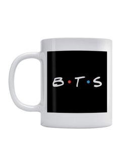 Atiq BTS Squad`s Logo Printed Ceramic Mug White/Black/Blue 350ml 