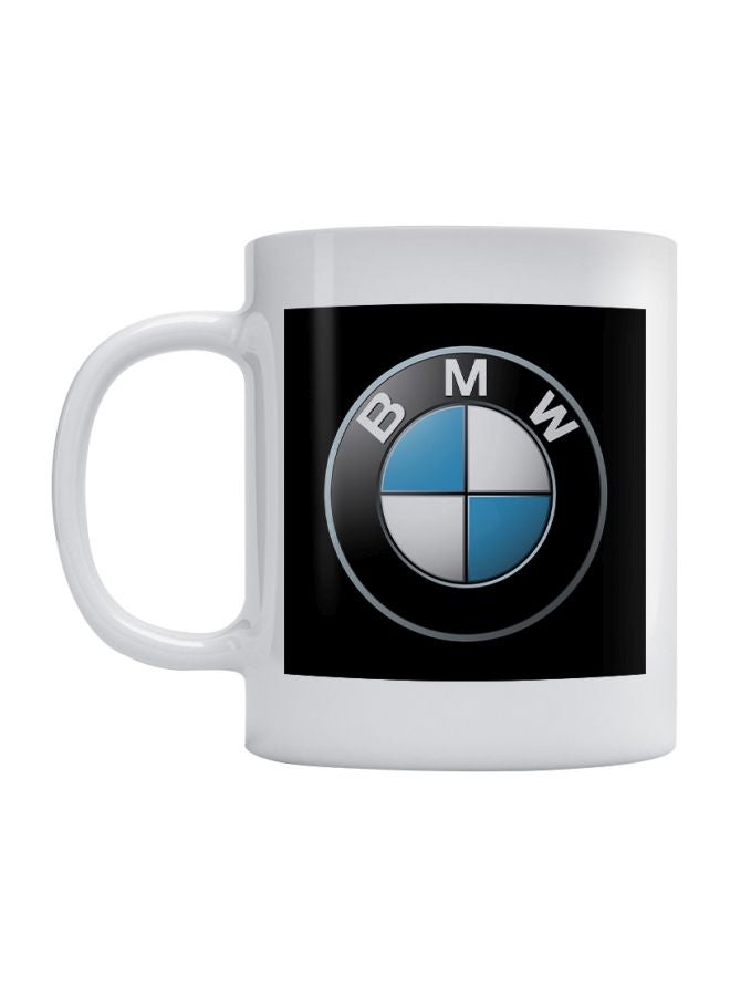 أتيك مج قهوة من السيراميك بطبعة شعار BMW أبيض / أسود / أزرق