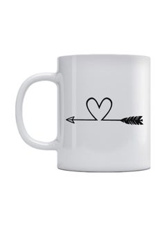 Love Heart Printed Mug White/Black