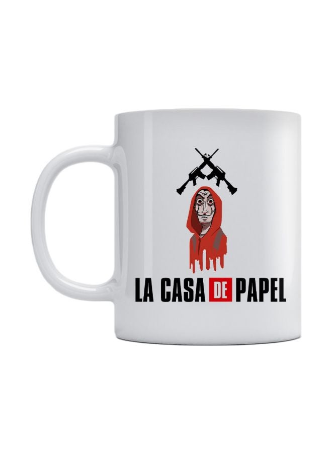 Atiq - La Casa De Papel Printed Mug White/Black/Orange - Image 1