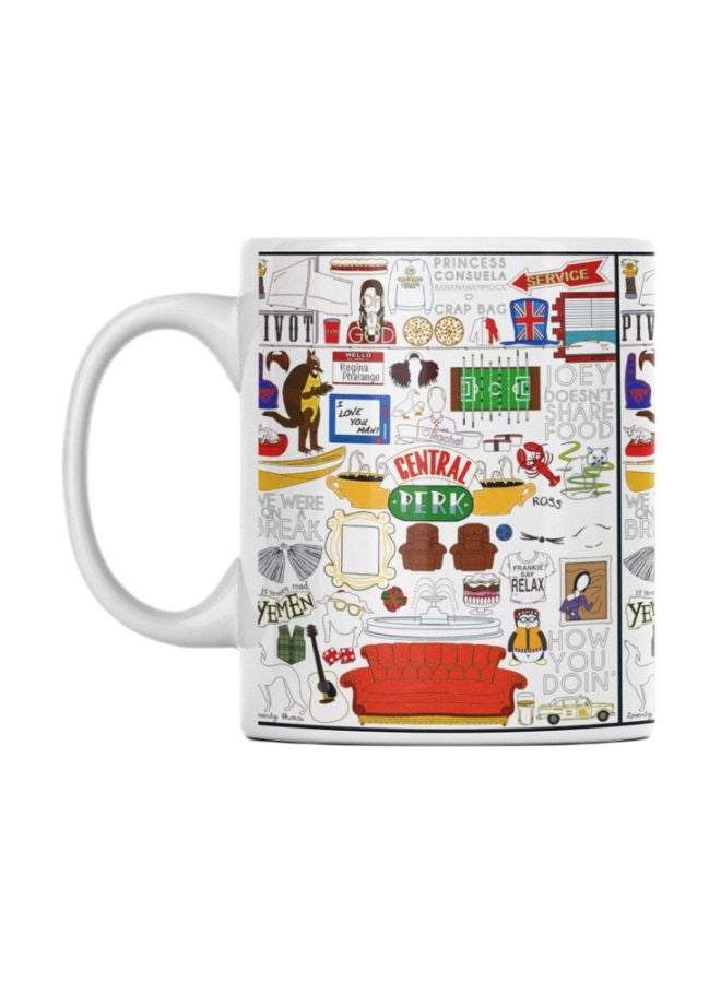 Atiq Friends Printed Mug White/Red/Yellow 350ml