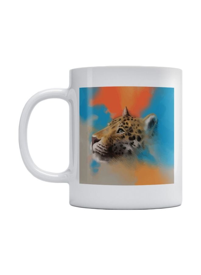 Atiq Cheetah Printed Mug White/Blue/Brown