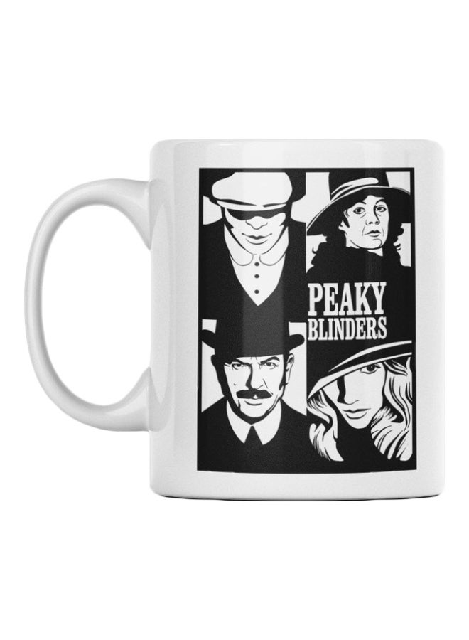 أتيك مج مطبوع عليه عبارة "Peaky Blinders" . أبيض/ أسود 350ملليلتر