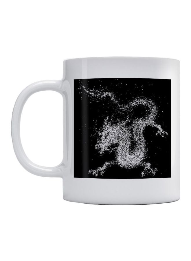 Atiq Dragon With Dotting Art Printed Mug White/Black 