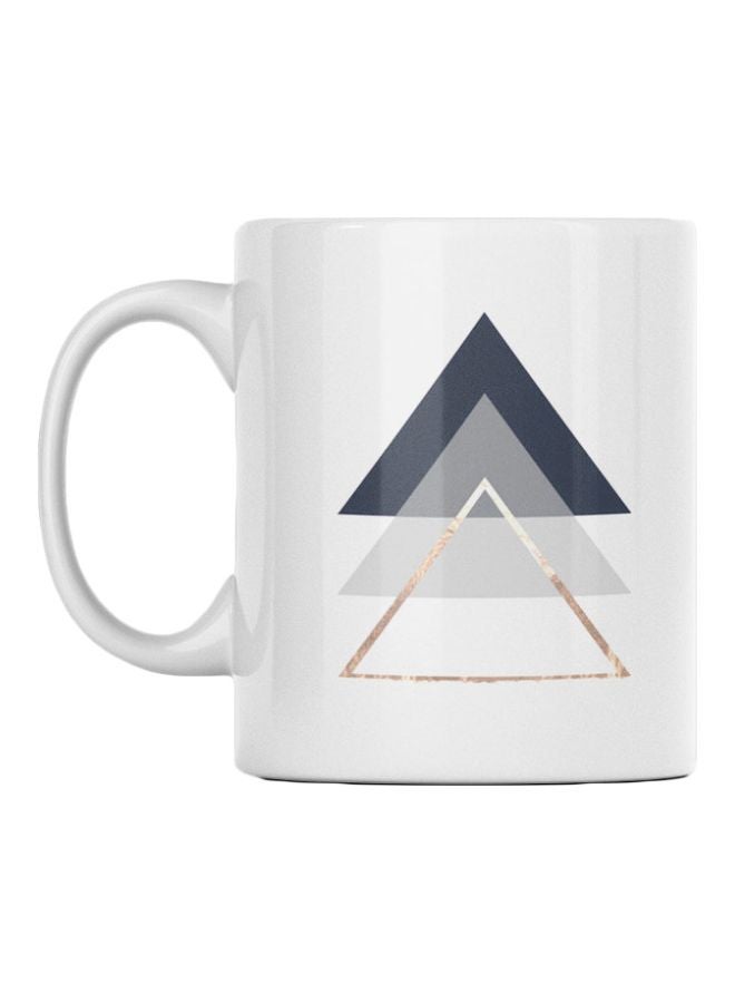 أتيك كوب بطباعة على شكل مثلثات أبيض/أسود/رمادي