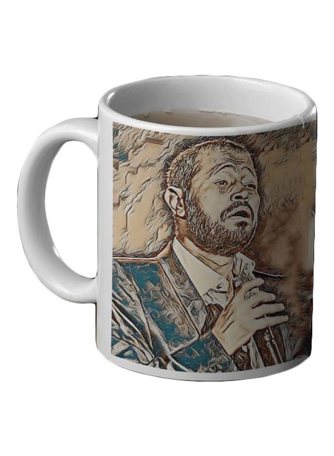 George Wassouf Printed Mug Blue/Brown/White 350ml