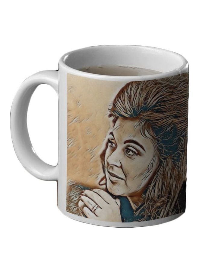 Soad Hosny Printed Mug White/Blue/Brown